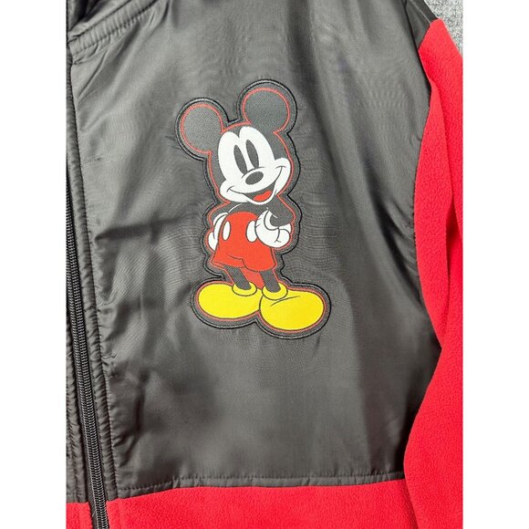 Disney Men’s Mickey Mouse Fleece Jacket XL Red Black Full Zip Graphic New - Picture 4 of 15